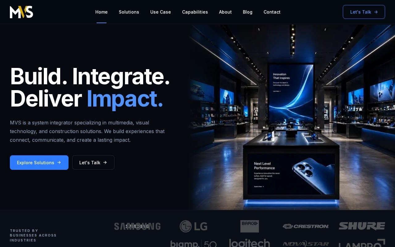 Tampilan website Master Visual Solution